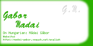 gabor madai business card